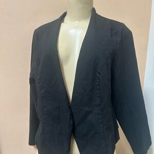 Black Open-Front Women's Blazer Jacket
